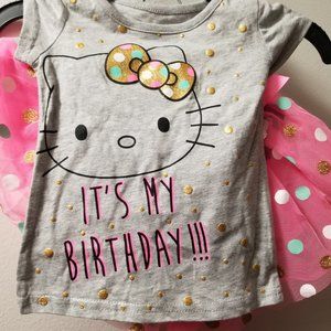 Hellow Kitty Birthday set skirt and tee new